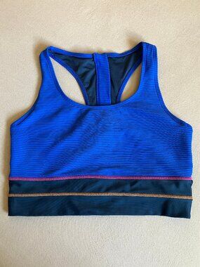 Nani Cut Back Crop swim bathing suit top, blue, size XL